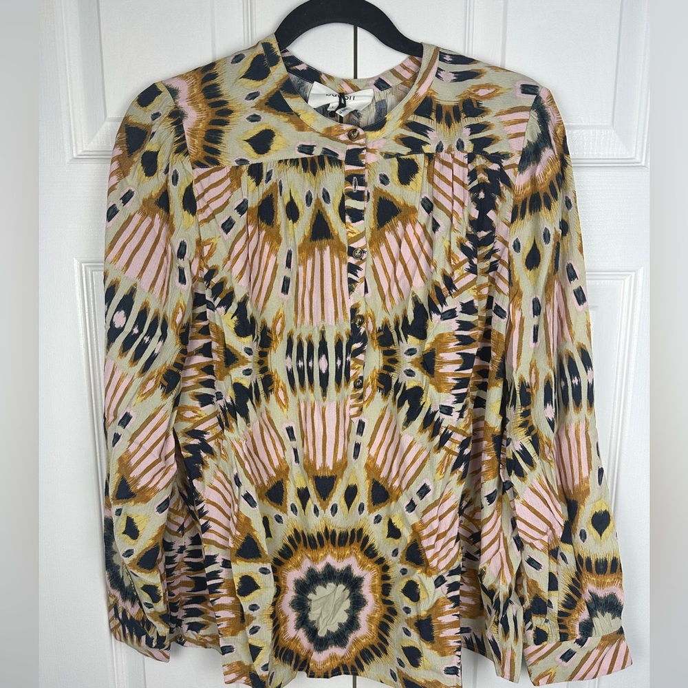 Ba&sh Calysta Long Sleeve Beige Blouse Women’s Size US 8 New shirt.